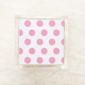Baby Pink and White Large Polka Dot Beverage Paper Napkins