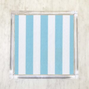 Baby Blue and White Stripe Luncheon Paper Napkins