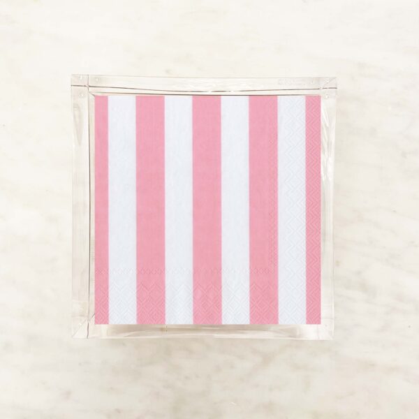Eloise Stripes Pink and White Coctail Napkins