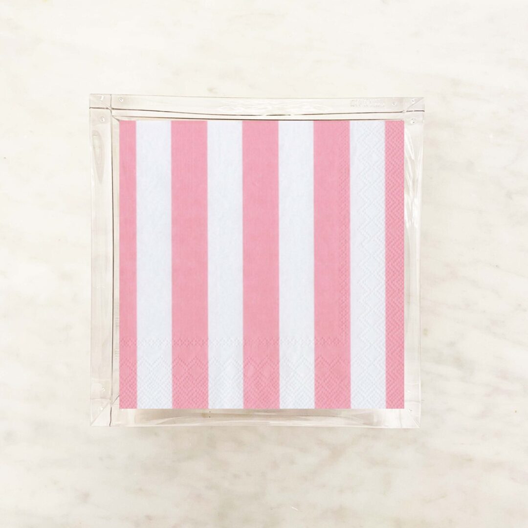 Eloise Stripes Pink and White Coctail Napkins