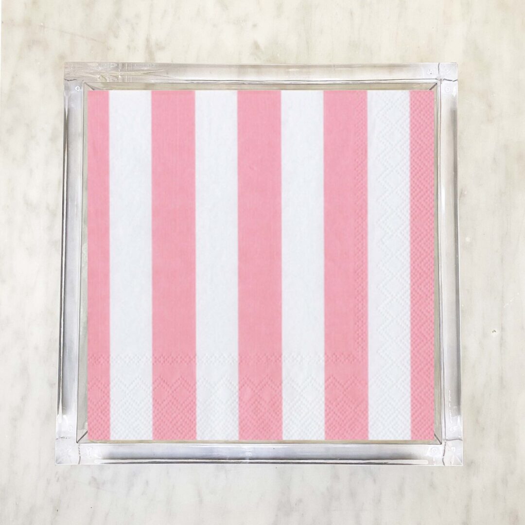 Eloise Pink and White Luncheon Napkins