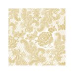 White and Gold Chantilly Lace Cocktail Napkins - 1 Packet - Image 2