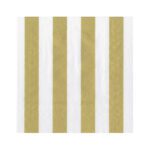 Gold and White Stripe Cocktail Paper Napkins – 2 Packets - Image 2