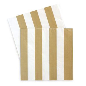 Gold and White Horizontal Luncheon Napkins