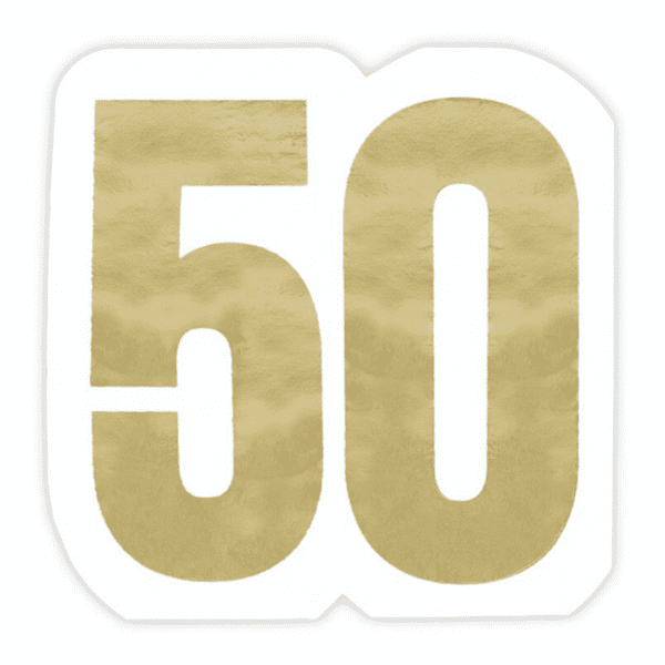 50th White and Gold Die Cut Paper Napkins
