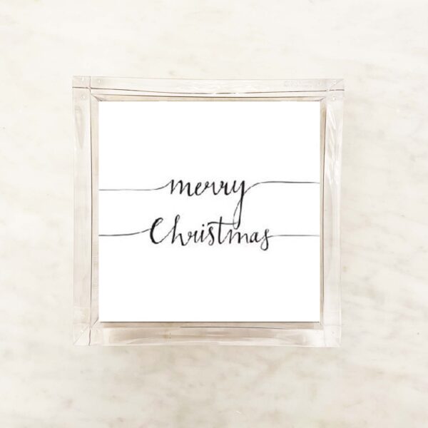 Merry Christmas Black and White Cocktail Napkins 2 Packets