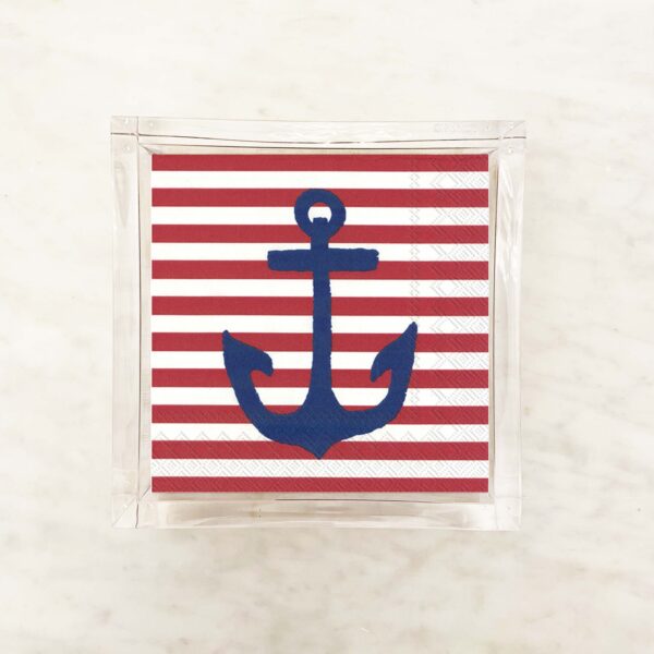 Yacht Club Red and White Stripe Cocktail Napkins