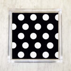 Black and White Big Dots Luncheon Napkins