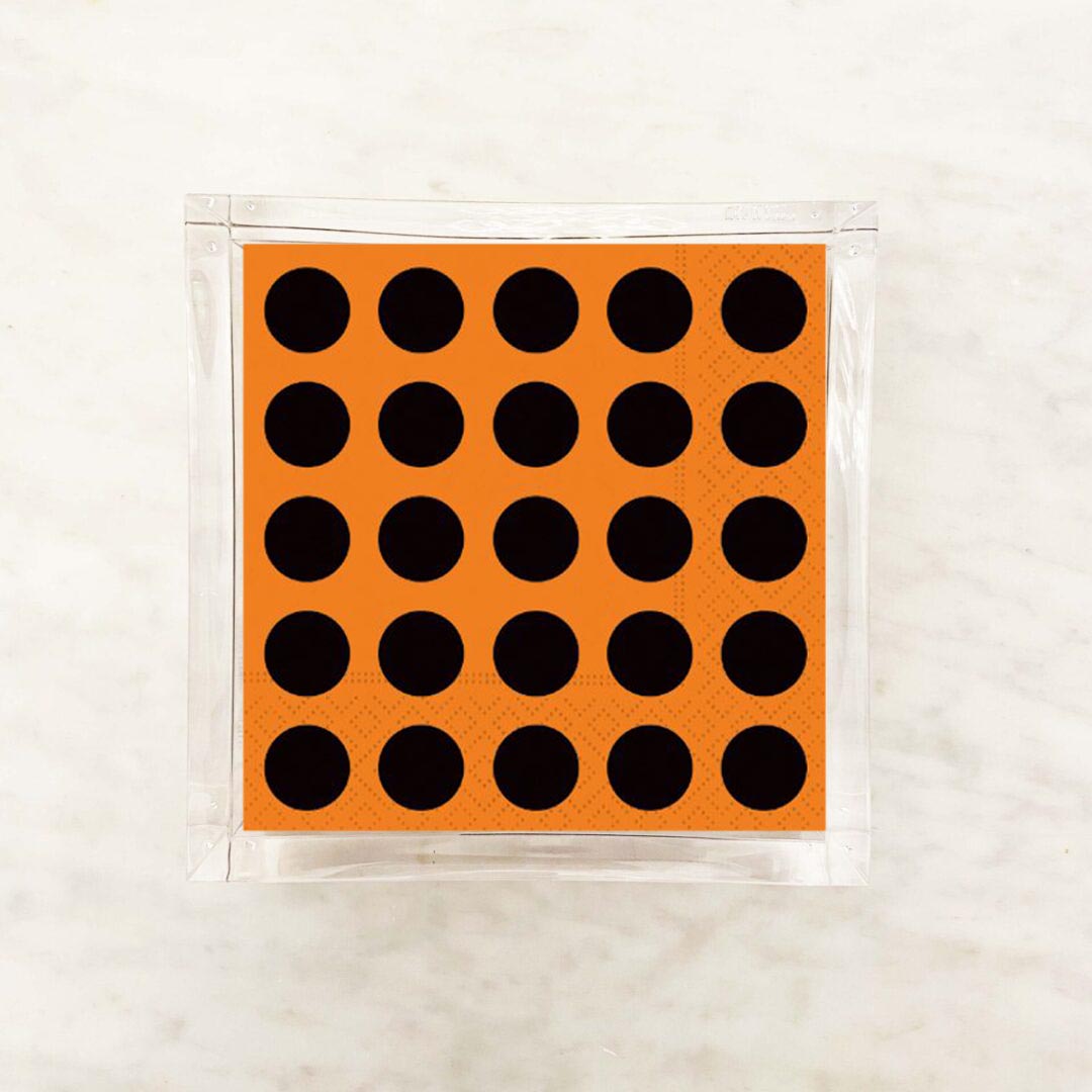 Just Dots Black and Orange Cocktail Napkins 2 Packets