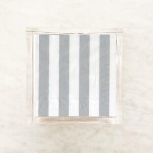Silver Shimmer and White Cocktail Napkins 2 Packets