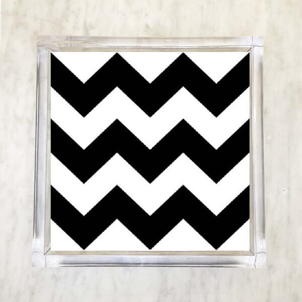 Black and White Chevron Stripe Luncheon Napkins