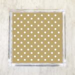 Metallic Gold and White Small Polka Dot Luncheon Napkins