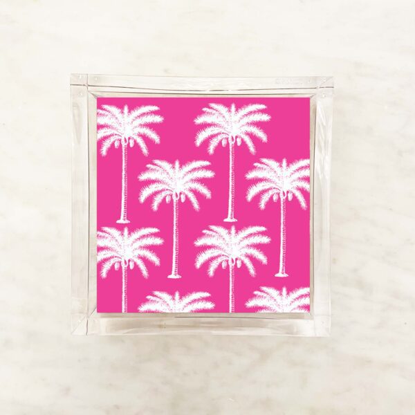 Hot Pink Palm Tree Silhouettes Cocktail Napkins