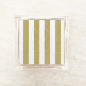 Gold and White Stripe Cocktail Paper Napkins