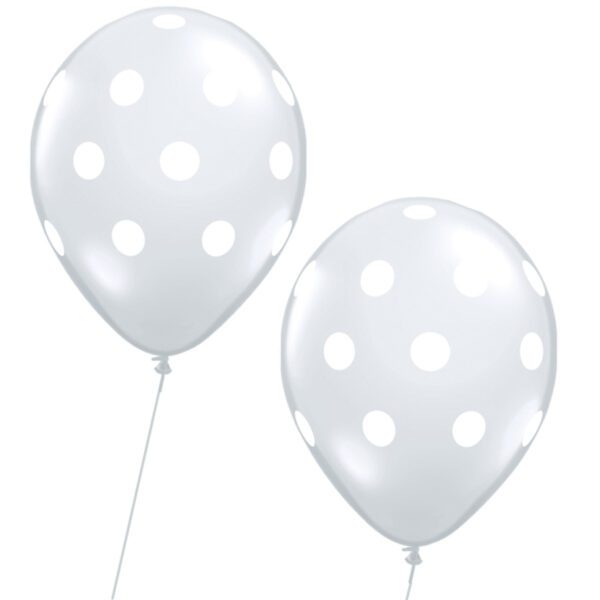 Clear and White Polka Dot Balloons