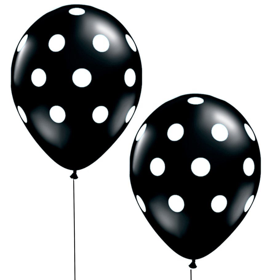 White and Black Polka Dot Balloons