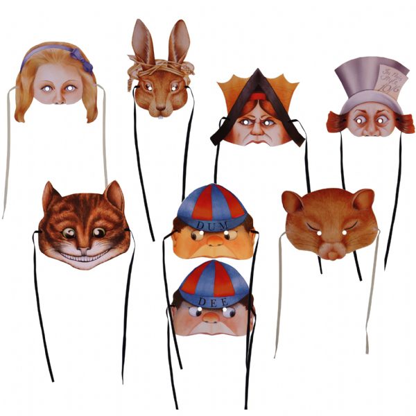 Alice in Wonderland Masks Set of 8