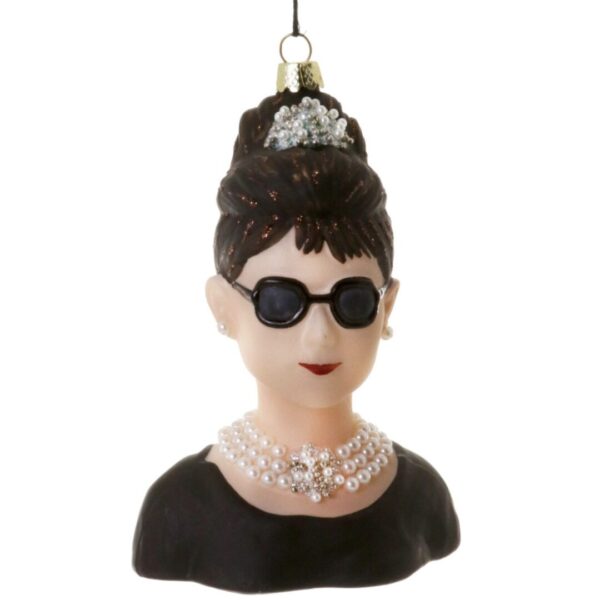 Audrey Hepburn Glass Ornament