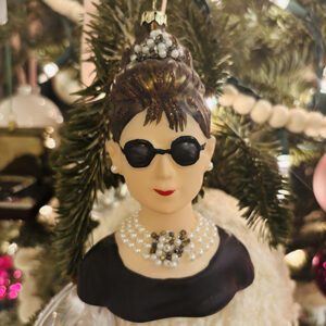 Audrey Hepburn glass ornament