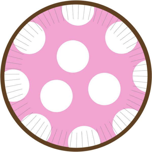 Baby Pink and White Large Polka Dots Dinner Paper Plates
