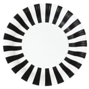 Black and White Stripe Paper Plates