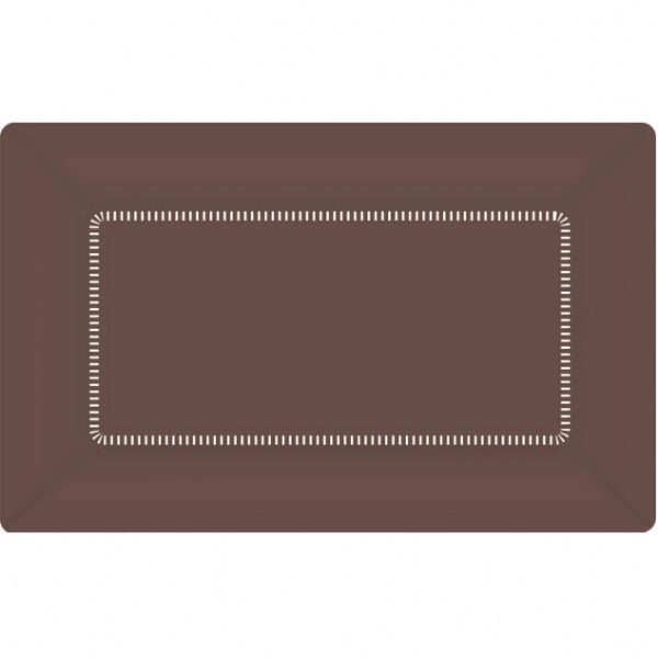 Chocolate Brown Rectangle Dinner Paper Plates