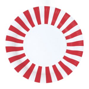 Red and White Stripe Paper Plates