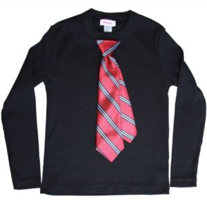Little Man Black Long Sleeve Tie T-shirt by Blume
