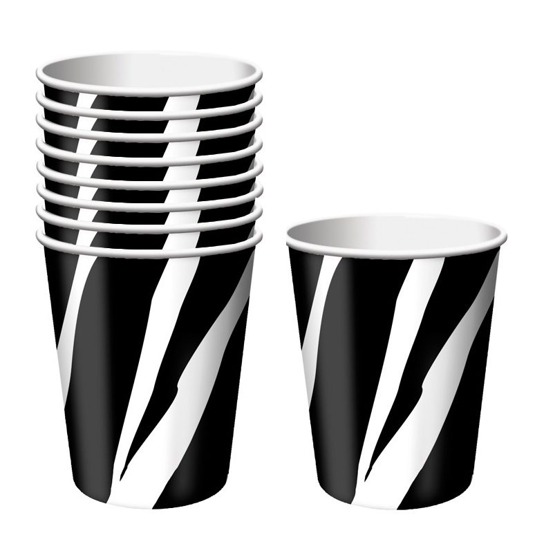 Black and White Zebra Paper Cups