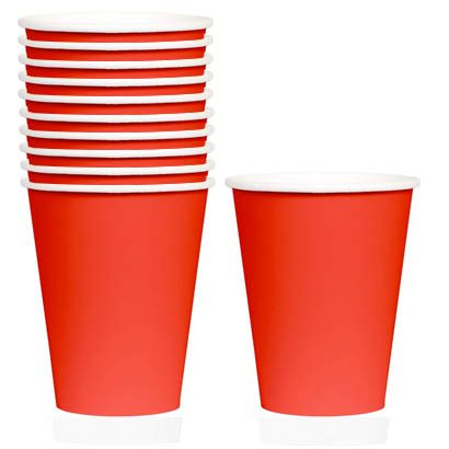 Apple Red Paper Cups Set of 20