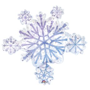 Prismatic Snowflake Cluster Huge 32 inch Foil Balloon