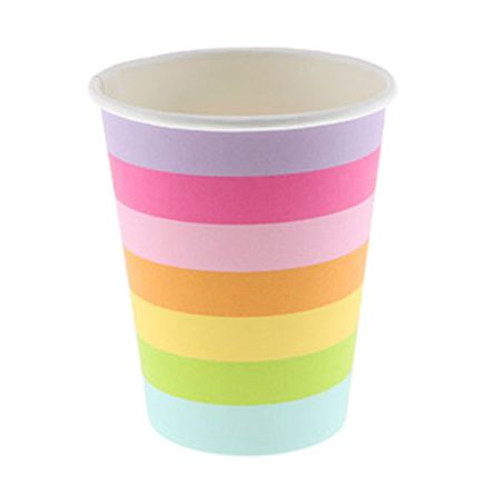 Candy Stripe Rainbow Paper Cups