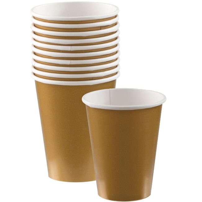Gold Paper Cups Set of 20 available for sale