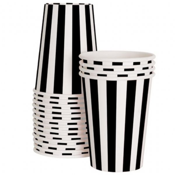 Black and White Stripes Paper Cups