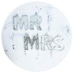 MR and MRS Metal Mirror Ornaments