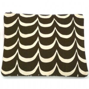 Chocolate Large Waves Zipper Pouch by kit plus lili