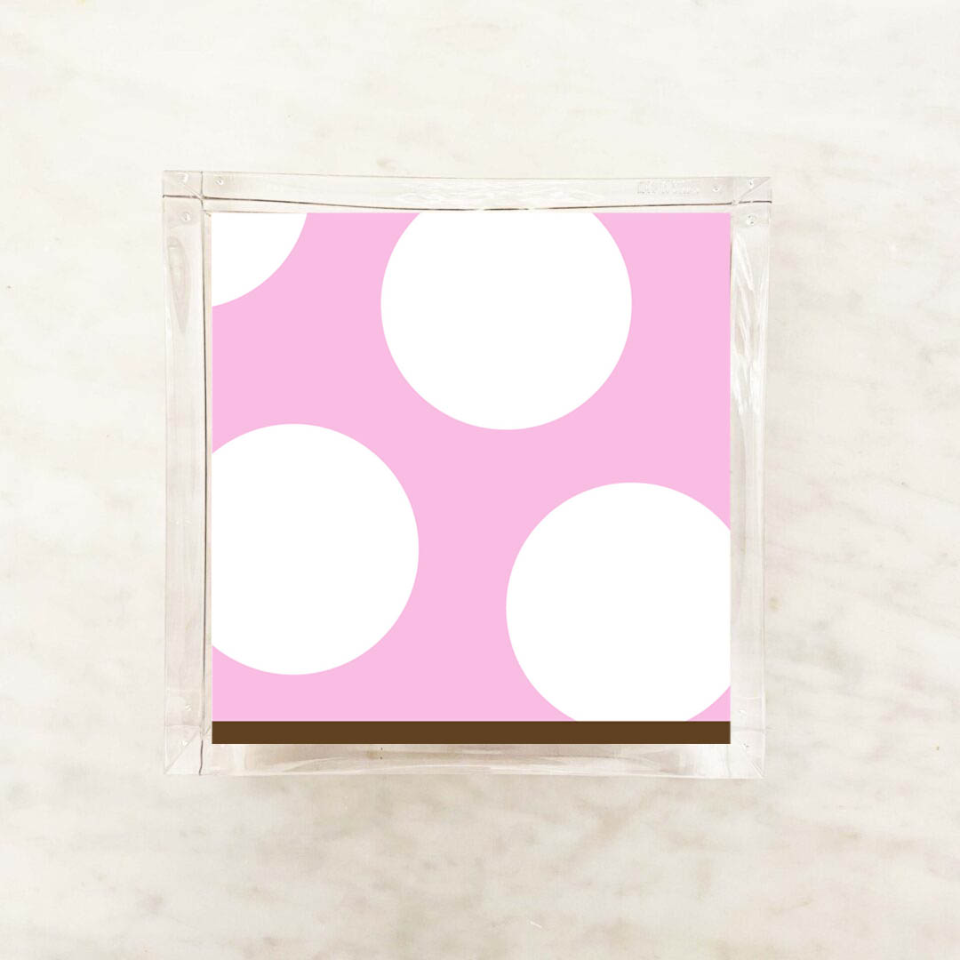 Baby Pink and White Polka Dot Beverage Paper Napkins