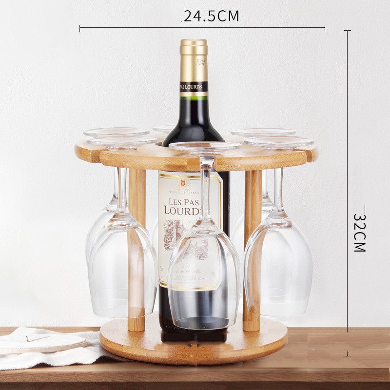 Creative Household Wine Bottle and Wine Glass Upside Down Bamboo Wooden Rack  Wooden Wine Holder - China Wine Rack and Wine Hloder price