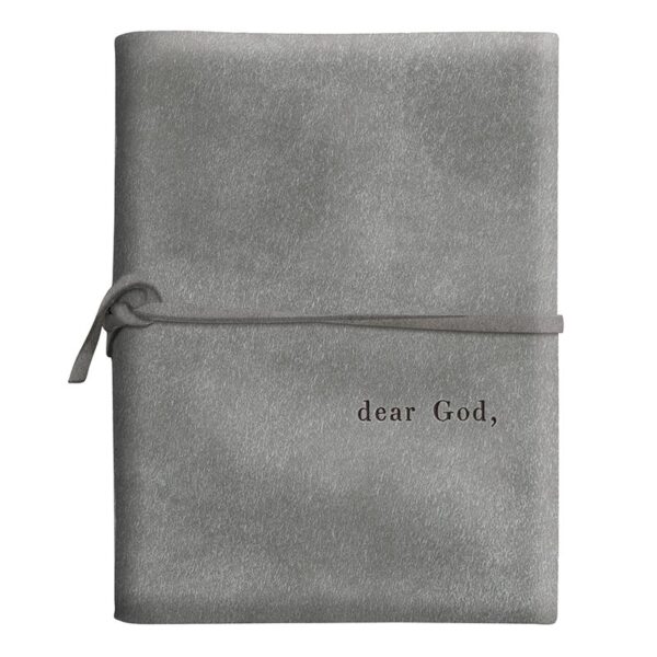 Grey Dear God Suede Journal