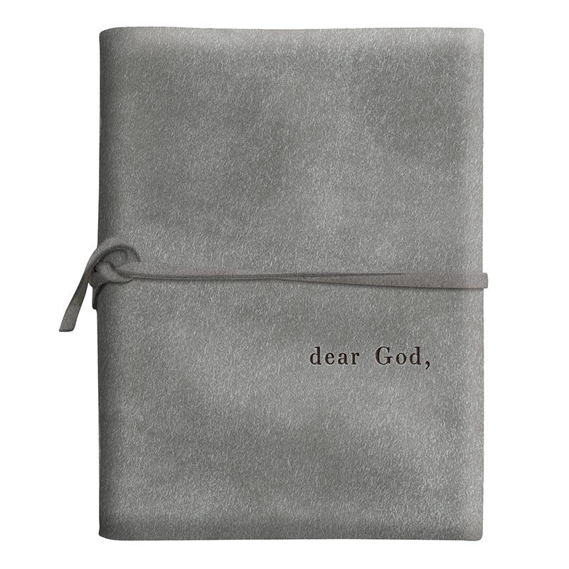 Grey Dear God Suede Journal