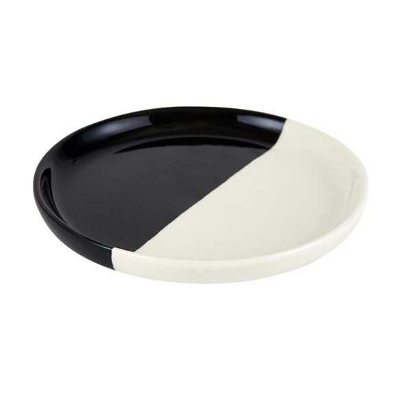 Black and White Dipped Plates, Black and White Cookie Plates, Black and White appetizer plates