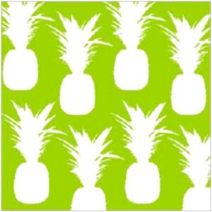 Decoupage Lime green and White Pineapple Silhouettes paper Napkins